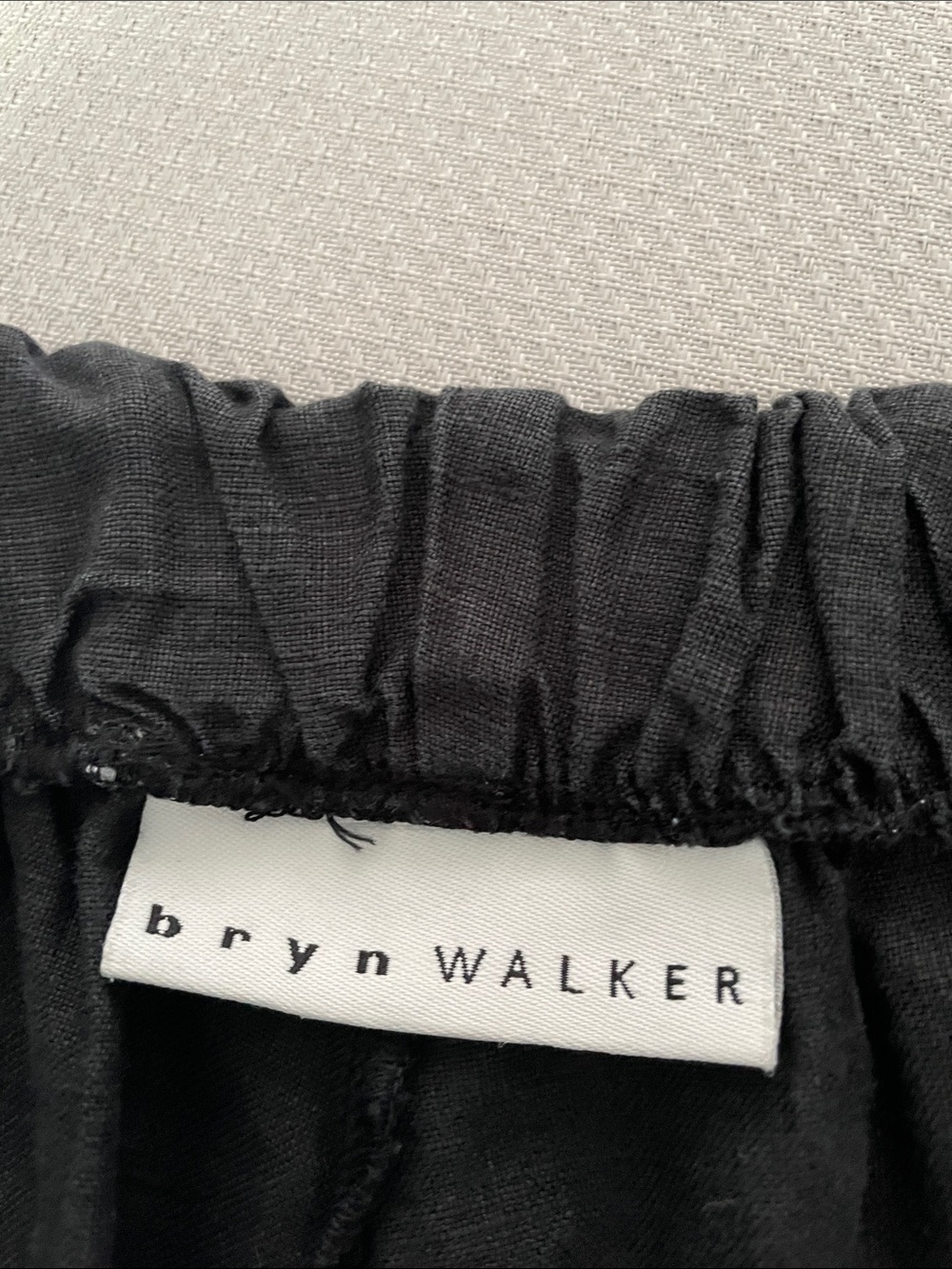Bryn Walker Black Elastic-Waist Linen Pants Size Medium - Picture 2 of 10